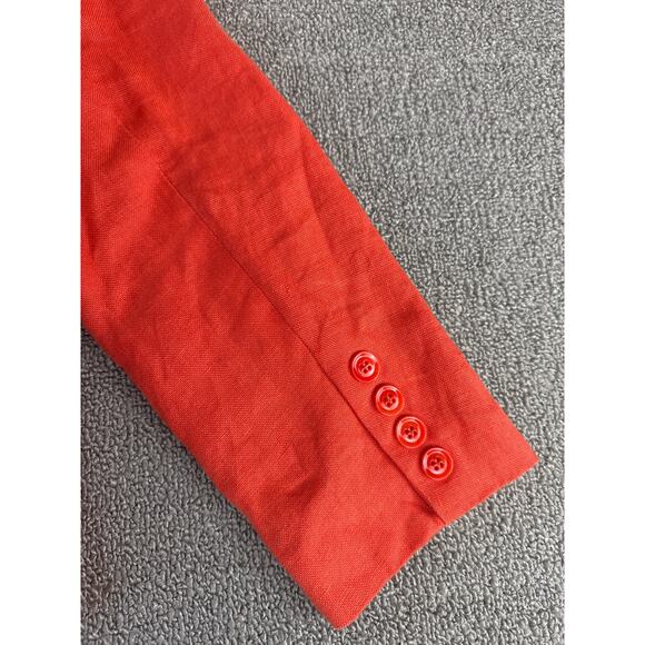 Talbots Petitie 100% Linen Blazer Career Orange Size 10 Petite - Picture 8 of 9